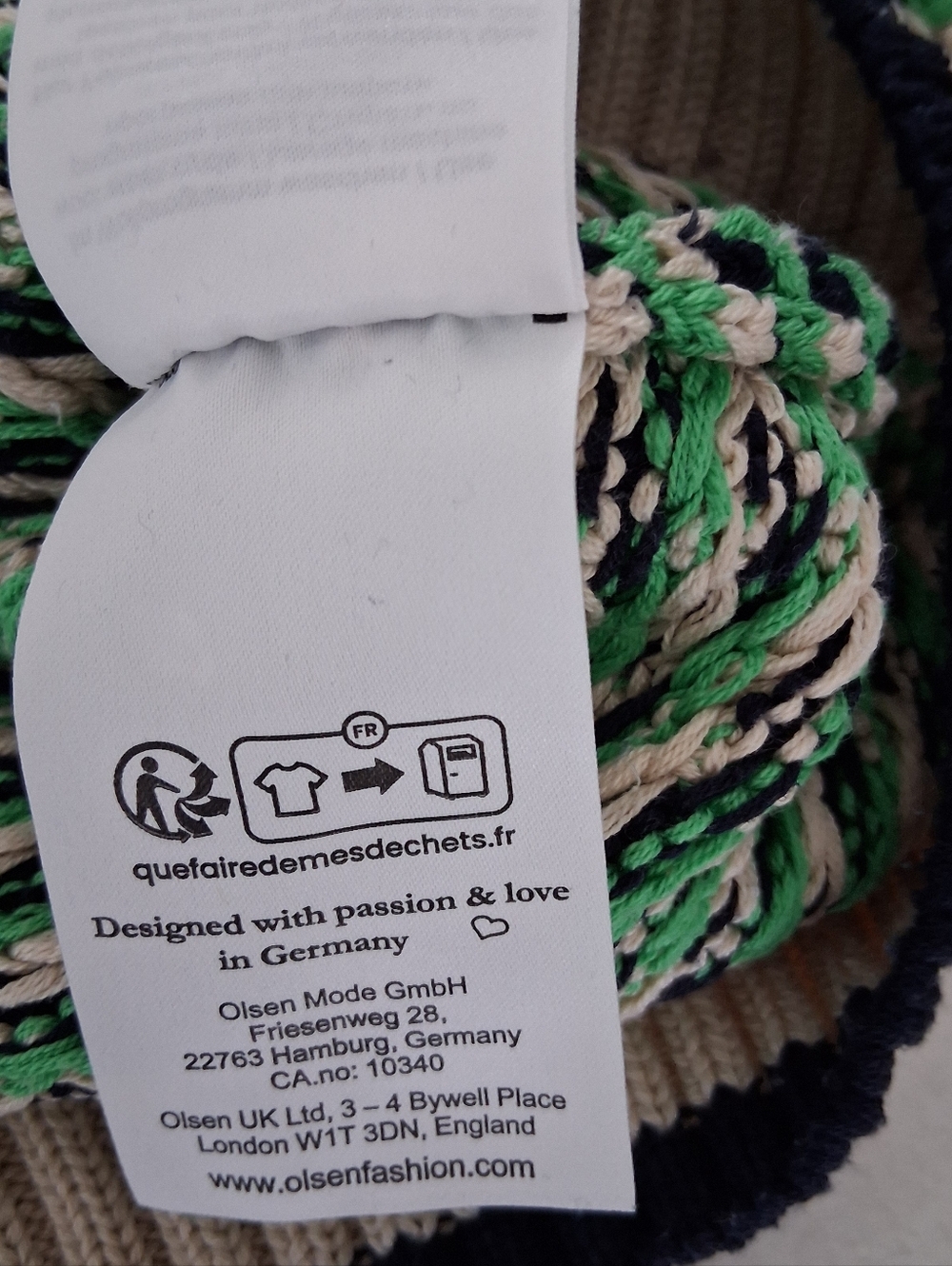 Olsen/ Henny/ Green, Navy, Cream, Knit Zip Cardigan/ Pocketed/ Size US S - Picture 11 of 14